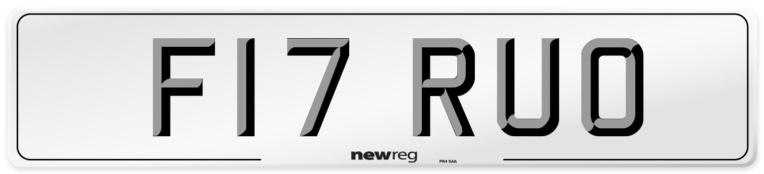 F17 RUO Number Plate from New Reg